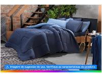 Jogo de Cama Casal Atlântica Mescla Urban Azul Escuro 3 Peças - 3