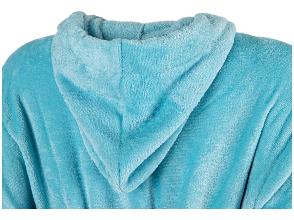 Roupão de Inverno de Microfibra Atlântica Pompom Verde com Capuz - 8