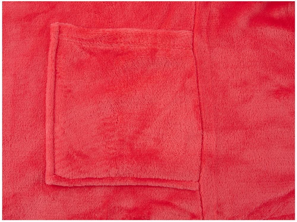 Roupão de Inverno de Microfibra Atlântica Pompom Framboesa com Capuz - 8