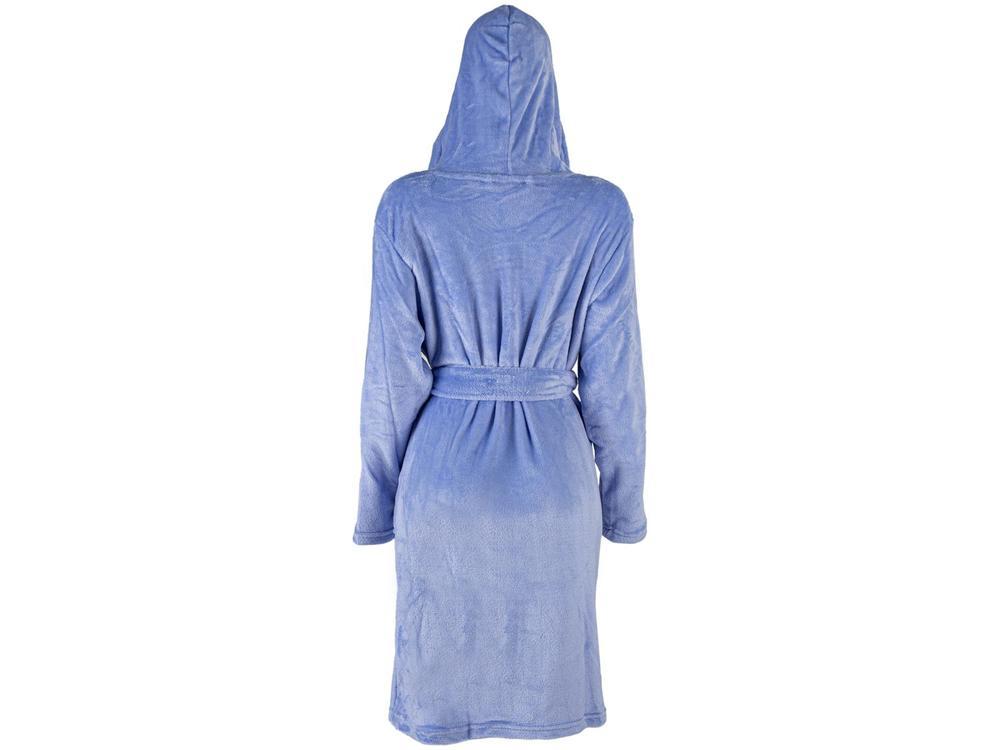 Roupão de Inverno de Microfibra Atlântica Pompom Violeta com Capuz - 4