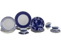 Aparelho de Jantar Sobremesa e Chá 20 Peças Tramontina de Porcelana Azul Redondo Umeko - 1