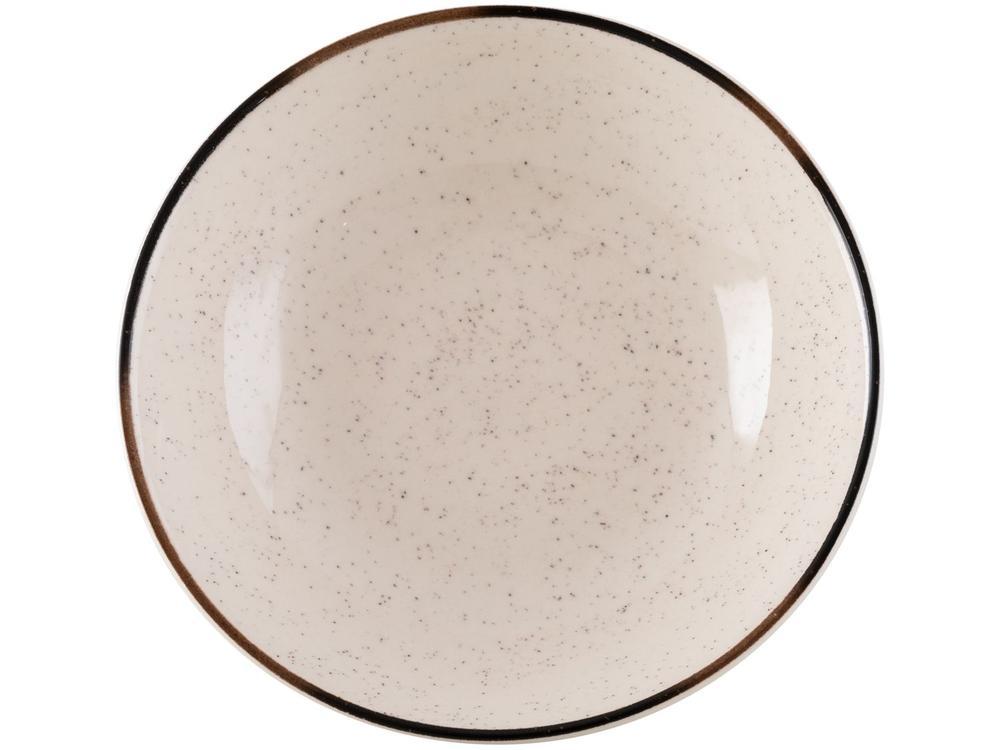 Aparelho de Jantar e Chá 20 Peças Oxford de Cerâmica Bege e Marrom Redondo Unni Brisa - 13