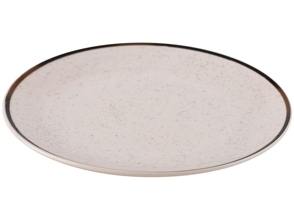 Aparelho de Jantar e Chá 20 Peças Oxford de Cerâmica Bege e Marrom Redondo Unni Brisa - 14