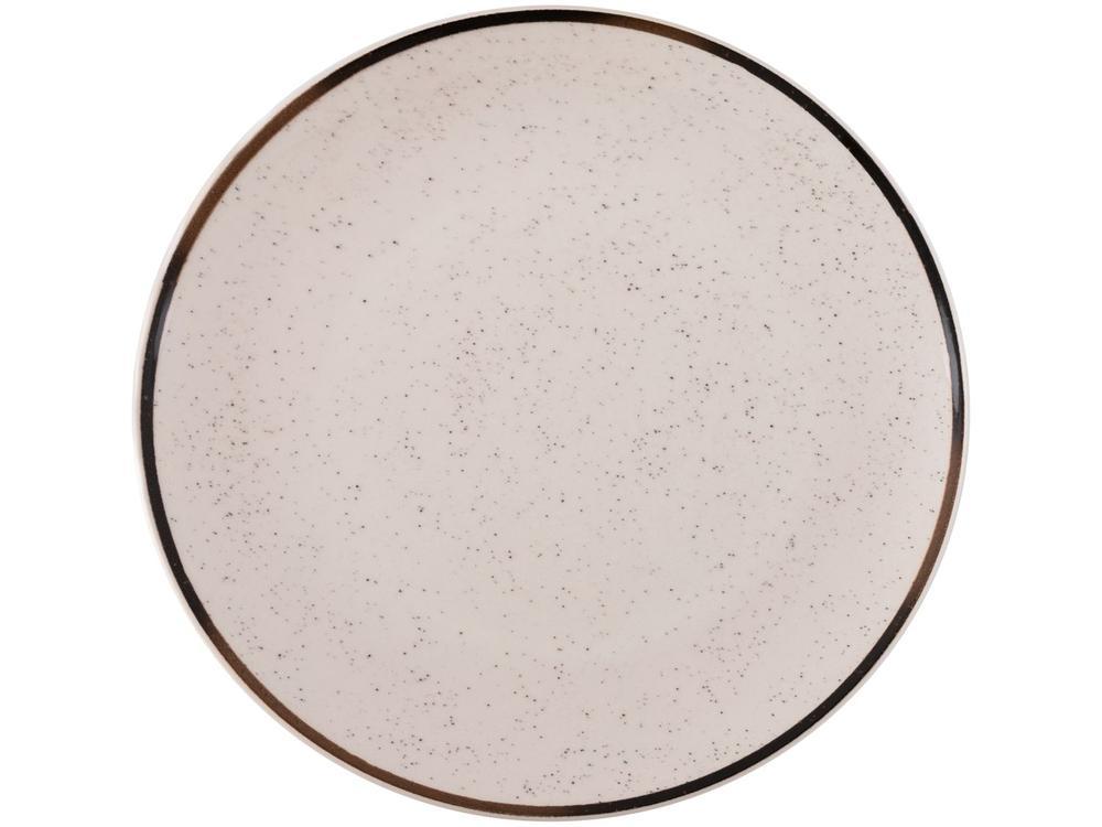 Aparelho de Jantar e Chá 20 Peças Oxford de Cerâmica Bege e Marrom Redondo Unni Brisa - 15