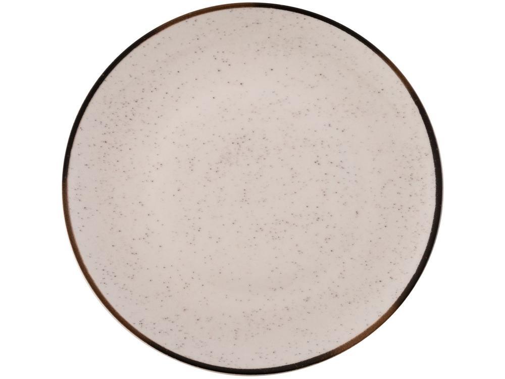 Aparelho de Jantar e Chá 20 Peças Oxford de Cerâmica Bege e Marrom Redondo Unni Brisa - 16