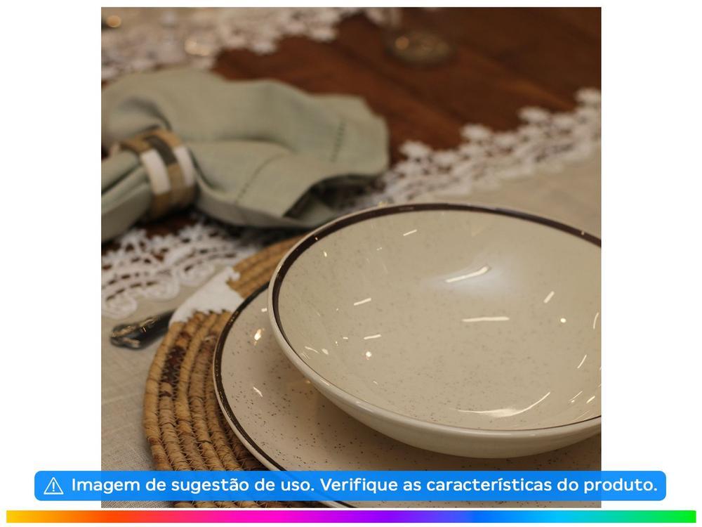 Aparelho de Jantar e Chá 20 Peças Oxford de Cerâmica Bege e Marrom Redondo Unni Brisa - 5