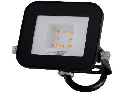 Refletor LED 10W 3000K IP65 Amarela Black+ Decker