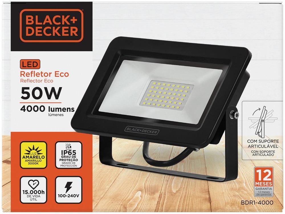 Refletor LED 50W 3000K IP65 Amarela Black+ Decker - 8