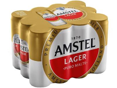 Cerveja Amstel Lager Puro Malte 12 Unidades Lata 350ml