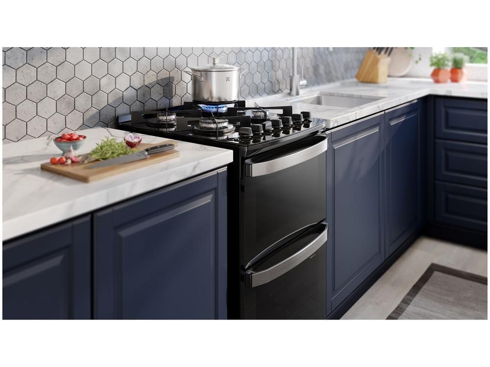 Fogão 4 Bocas Electrolux Preto Mesa de Vidro com Timer VaporBake FE4DP - 12