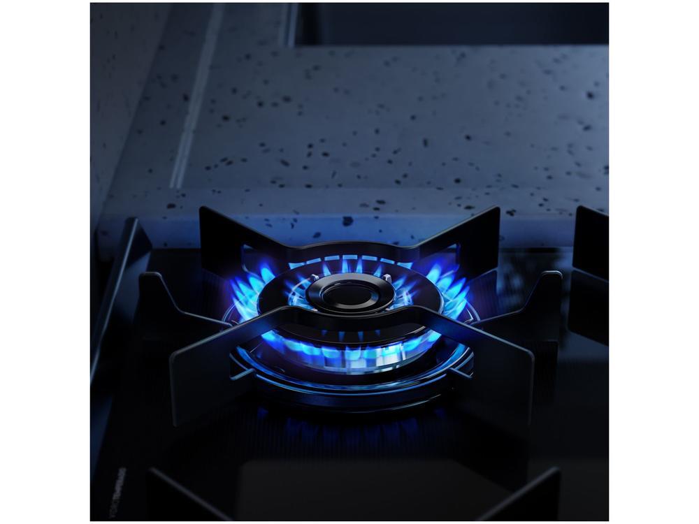 Fogão 4 Bocas Electrolux Preto Mesa de Vidro com Timer VaporBake FE4DP - 7