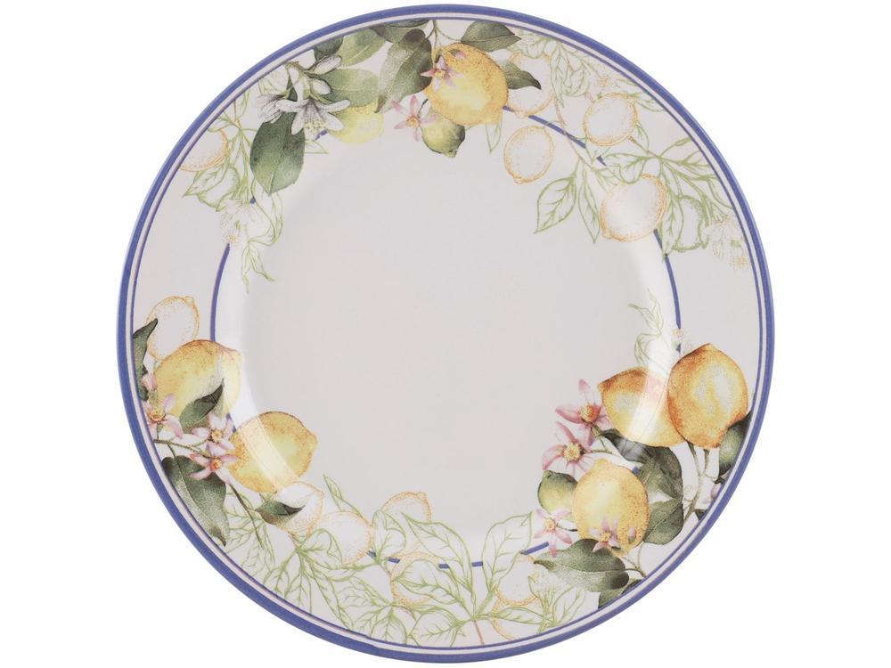 Aparelho de Jantar e Chá 20 Peças Alleanza de Cerâmica Branco e Azul Redondo Sorrento - 4