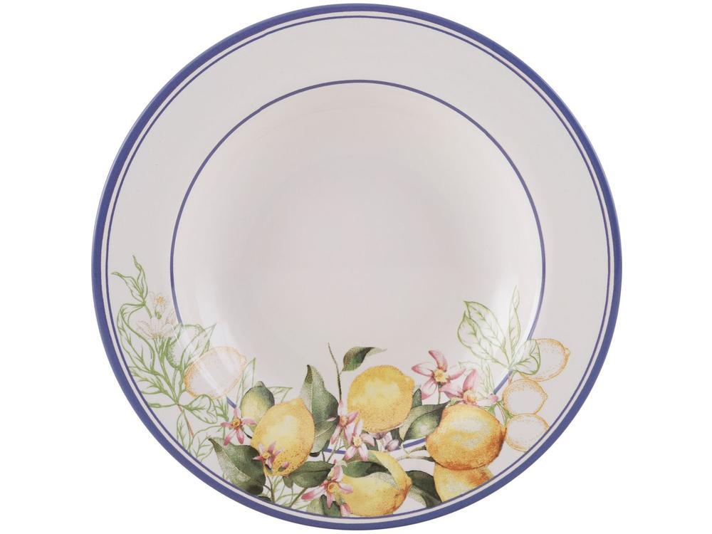 Aparelho de Jantar e Chá 20 Peças Alleanza de Cerâmica Branco e Azul Redondo Sorrento - 6