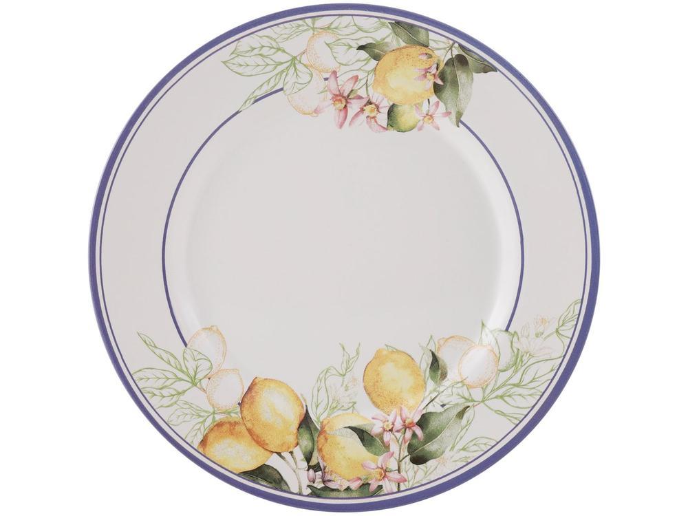 Aparelho de Jantar e Chá 20 Peças Alleanza de Cerâmica Branco e Azul Redondo Sorrento - 8