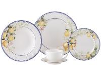 Aparelho de Jantar e Chá 20 Peças Alleanza de Cerâmica Branco e Azul Redondo Sorrento - 3