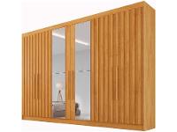 Guarda-roupa Casal com Espelho 6 Portas 6 Gavetas Móveis Europa Ripado Potente - 2