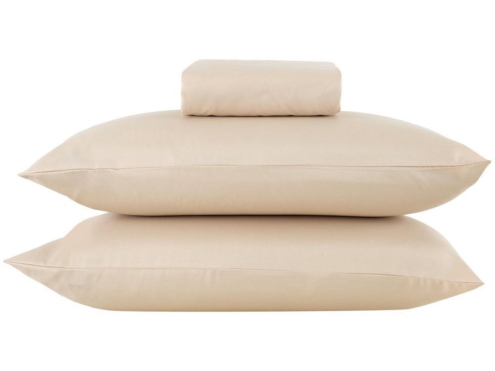 Jogo de Cama Queen Poliéster Marcelino Têxtil Hypercal Bege 3 Peças - 8