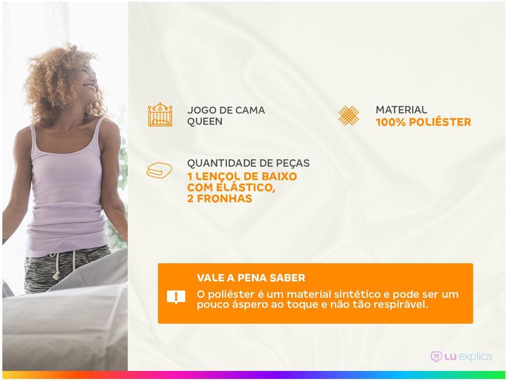 Jogo de Cama Queen Poliéster Marcelino Têxtil Hypercal Bege 3 Peças - 2