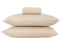 Jogo de Cama Casal 100% Poliéster Marcelino Têxtil Hypercal Bege 3 Peças - 8