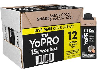 YoPRO Bebida Láctea UHT Coco com Batata-Doce 15g de proteínas 250ml 12 unidades
