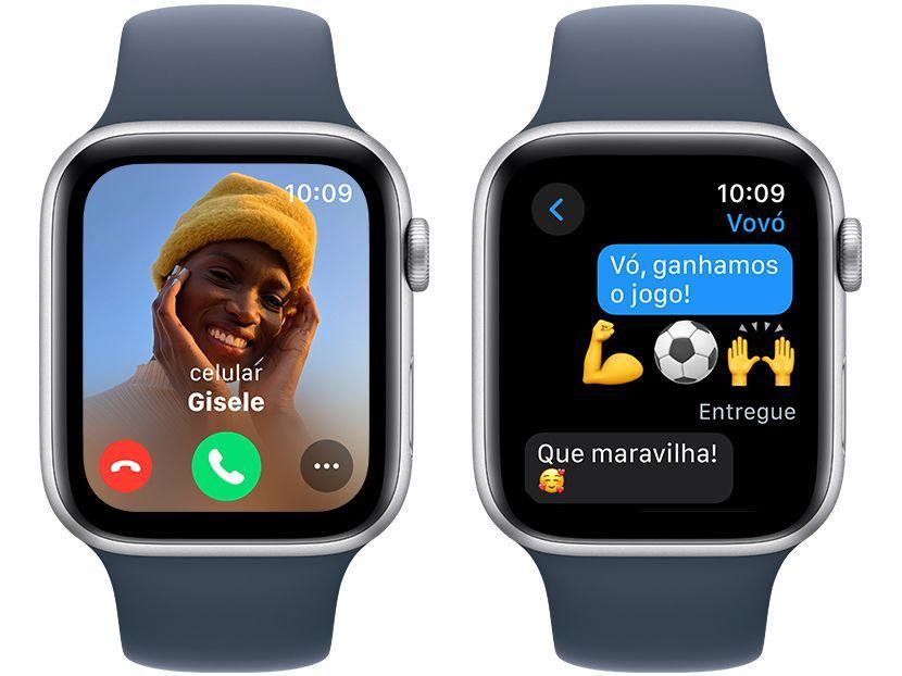 Apple Watch SE GPS Caixa Prateada de Alumínio 44mm Pulseira Esportiva Azul-tempestade P/M - 4