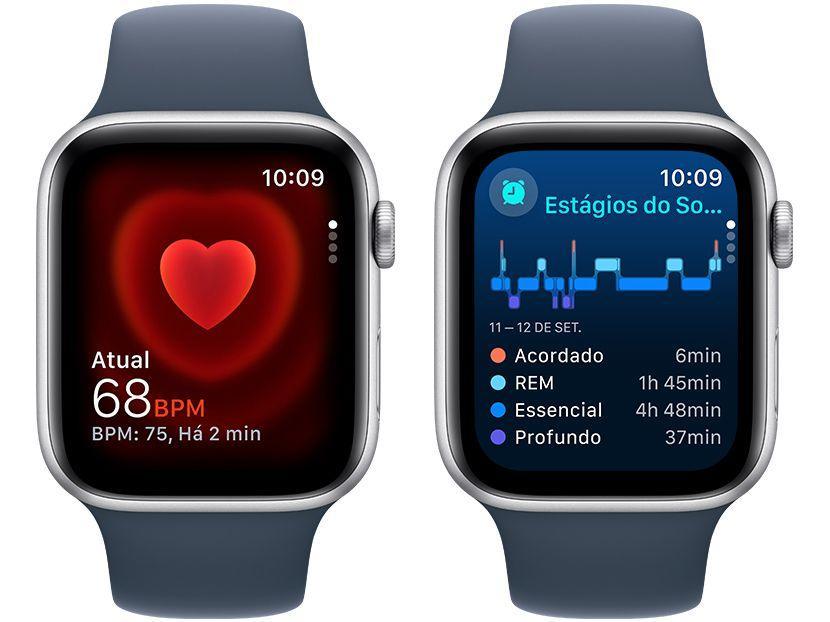 Apple Watch SE GPS Caixa Prateada de Alumínio 44mm Pulseira Esportiva Azul-tempestade P/M - 5