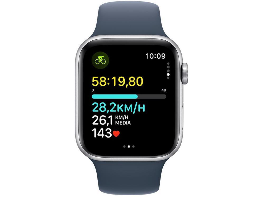 Apple Watch SE GPS Caixa Prateada de Alumínio 44mm Pulseira Esportiva Azul-tempestade P/M - 6