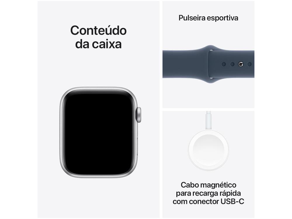 Apple Watch SE GPS Caixa Prateada de Alumínio 44mm Pulseira Esportiva Azul-tempestade P/M - 8