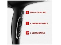Secador de Cabelo Mondial Tourmaline Íon Preto - 6