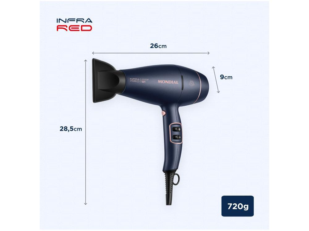 Secador de Cabelo Mondial Infrared Rosé e Azul - 18