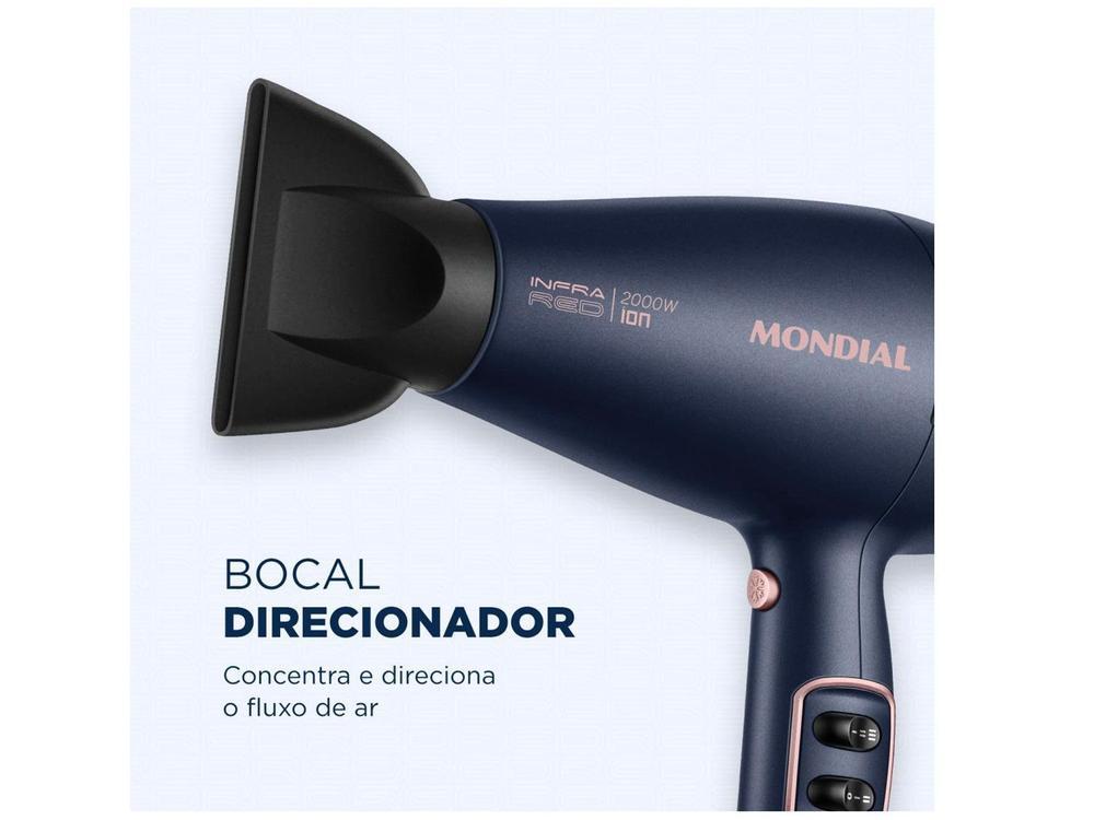Secador de Cabelo Mondial Infrared Rosé e Azul - 27