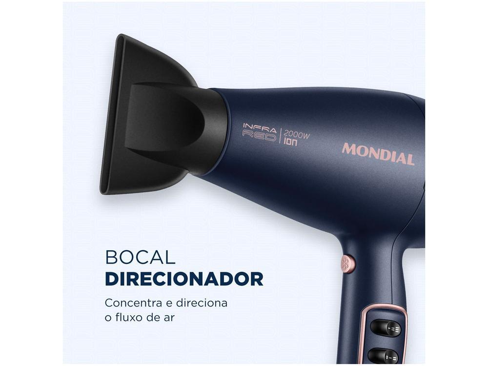 Secador de Cabelo Mondial Infrared Rosé e Azul - 7
