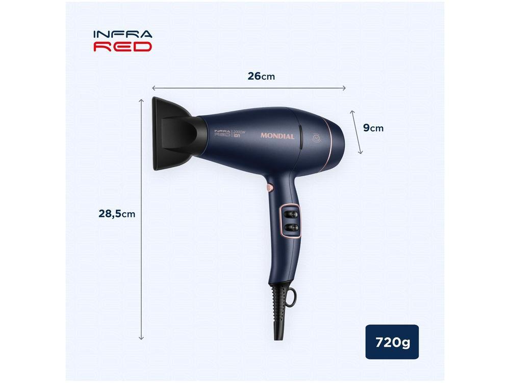 Secador de Cabelo Mondial Infrared Rosé e Azul - 9