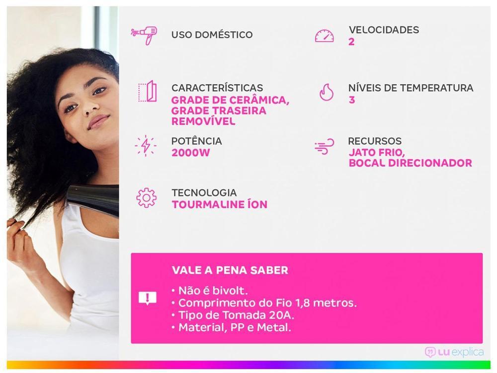 Secador de Cabelo Mondial Keratin Grafite e Rosé - 12