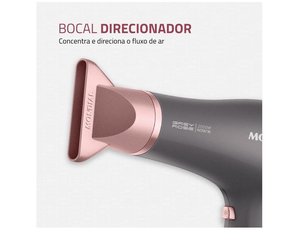 Secador de Cabelo Mondial Keratin Grafite e Rosé - 18