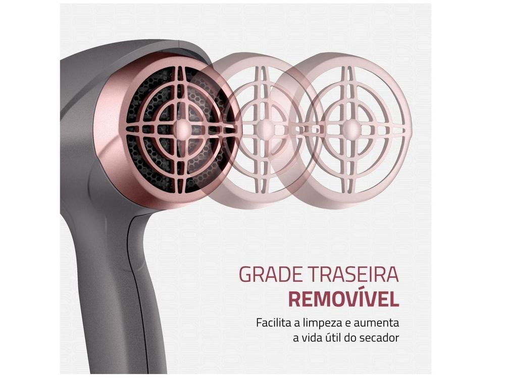 Secador de Cabelo Mondial Keratin Grafite e Rosé - 19