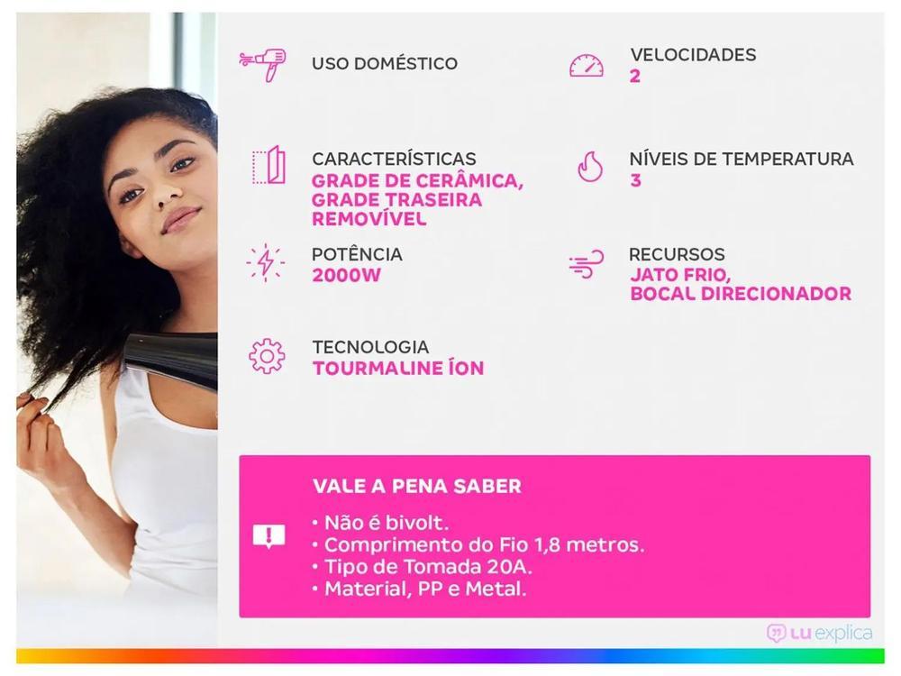 Secador de Cabelo Mondial Keratin Grafite e Rosé - 2