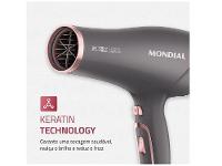 Secador de Cabelo Mondial Keratin Grafite e Rosé - 16