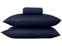 Jogo de Cama Queen 100% Poliéster Marcelino Têxtil Hypercal Azul Marinho 3 Peças - 8