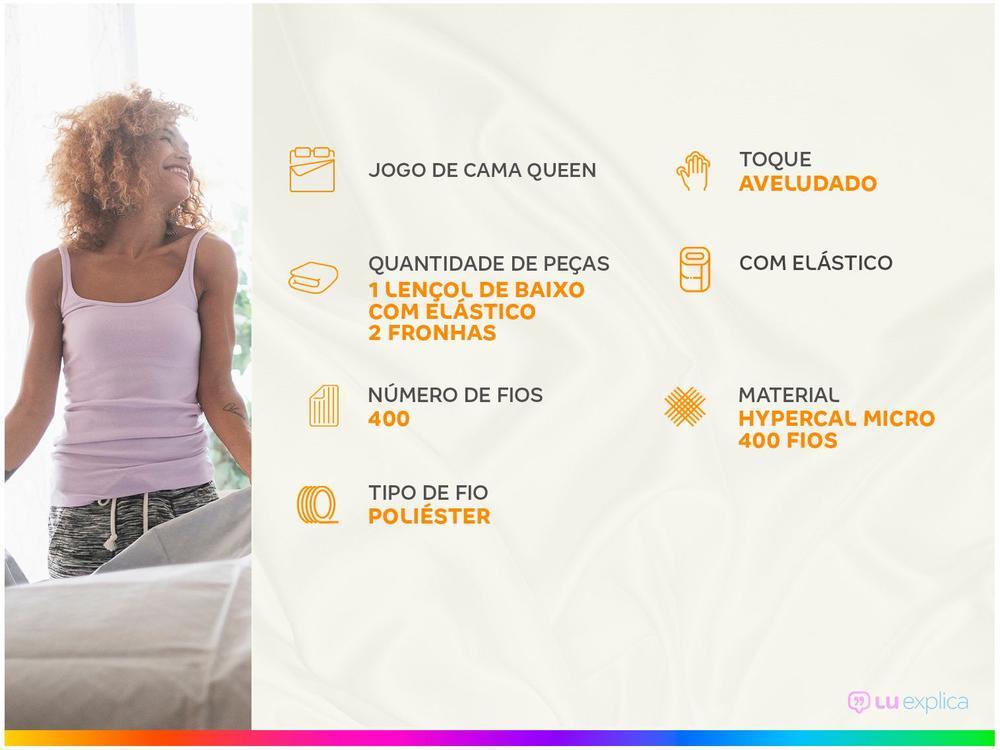 Jogo de Cama Queen 100% Poliéster Marcelino Têxtil Hypercal Cinza 3 Peças - 7
