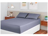 Jogo de Cama Queen 100% Poliéster Marcelino Têxtil Hypercal Cinza 3 Peças - 1