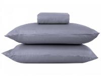 Jogo de Cama Queen 100% Poliéster Marcelino Têxtil Hypercal Cinza 3 Peças