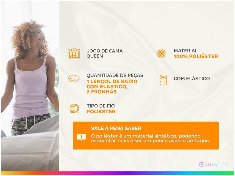 Jogo de Cama Queen 100% Poliéster Marcelino Têxtil Hypercal Preto 3 Peças - 7