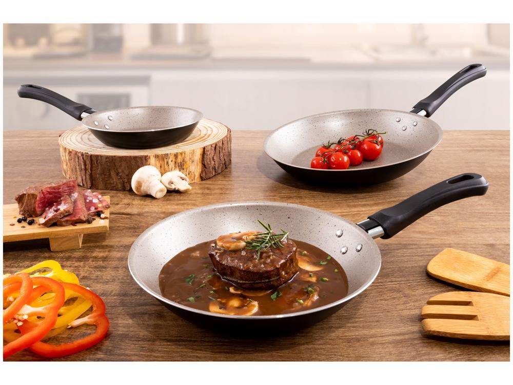 Conjunto de Frigideiras Antiaderente Tramontina de Alumínio Linz Preto 3 Peças - 11