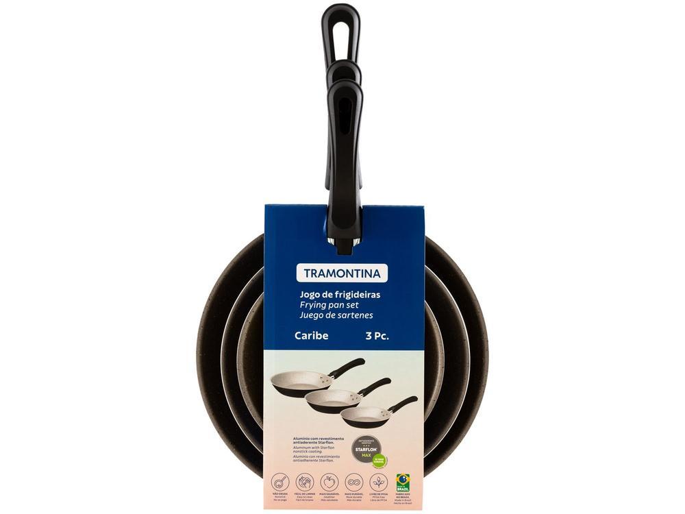 Conjunto de Frigideiras Antiaderente Tramontina de Alumínio Linz Preto 3 Peças - 17