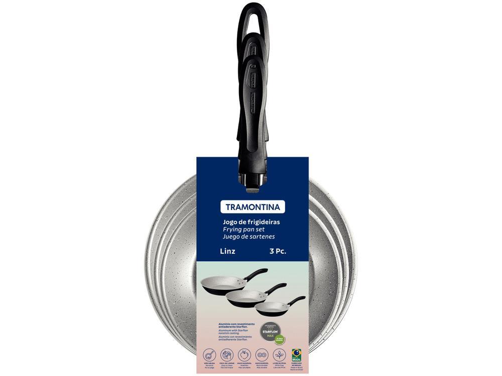 Conjunto de Frigideiras Antiaderente Tramontina de Alumínio Linz Preto 3 Peças - 8
