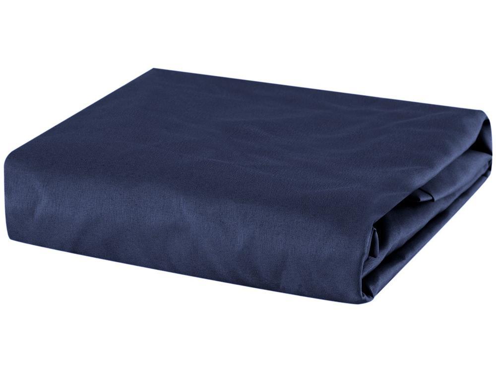 Jogo de Cama Solteiro 100% Poliéster Marcelino Têxtil Hypercal Azul Marinho 2 Peças - 9
