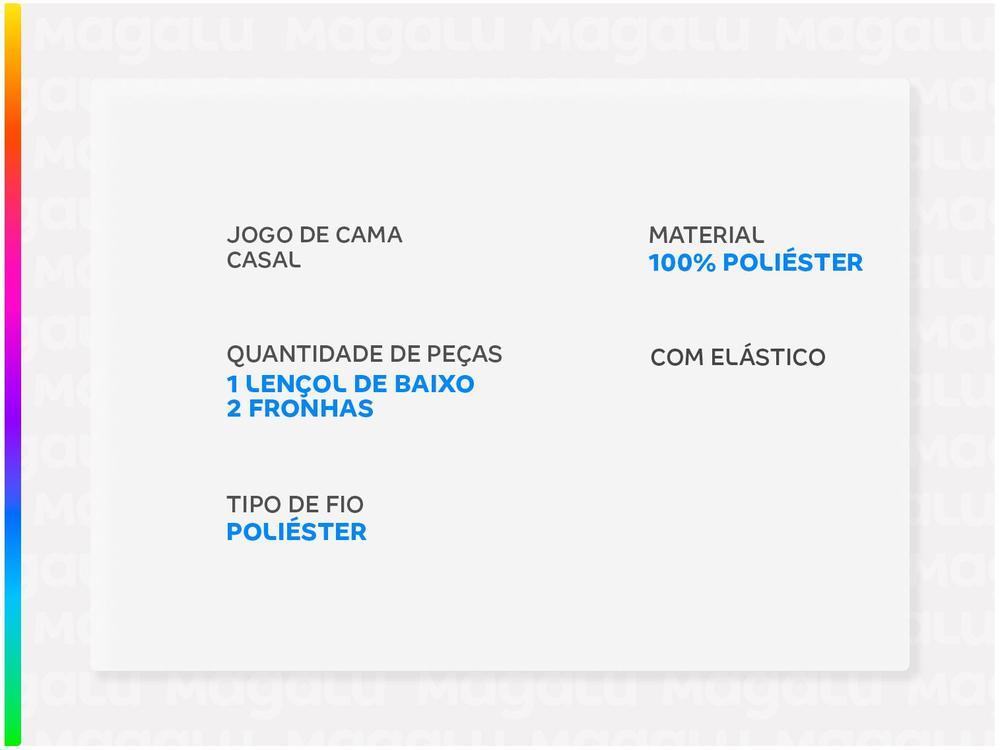 Jogo de Cama Casal 100% Poliéster Marcelino Têxtil Hypercal Preto 3 Peças - 2