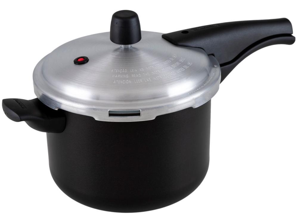 Panela de Pressão Tramontina Antiaderente 4,5L Preto e Prata Vancouver Effect - 1