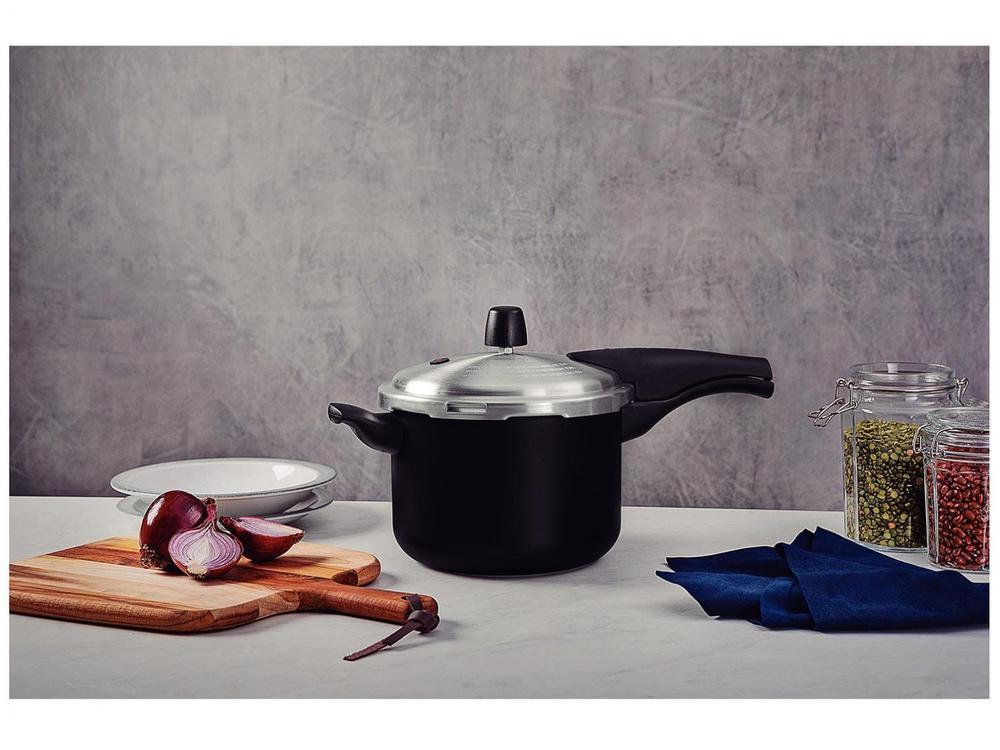 Panela de Pressão Tramontina Antiaderente 4,5L Preto e Prata Vancouver Effect - 2